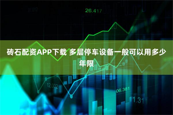 砖石配资APP下载 多层停车设备一般可以用多少年限